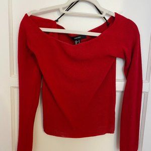 Forever 21 Bright Red Off-the-Shoulder Top